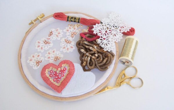 Hand embroidered applique